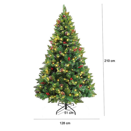 LED artificial tree in several types, warm white-320 LEDs, 210 cm-0